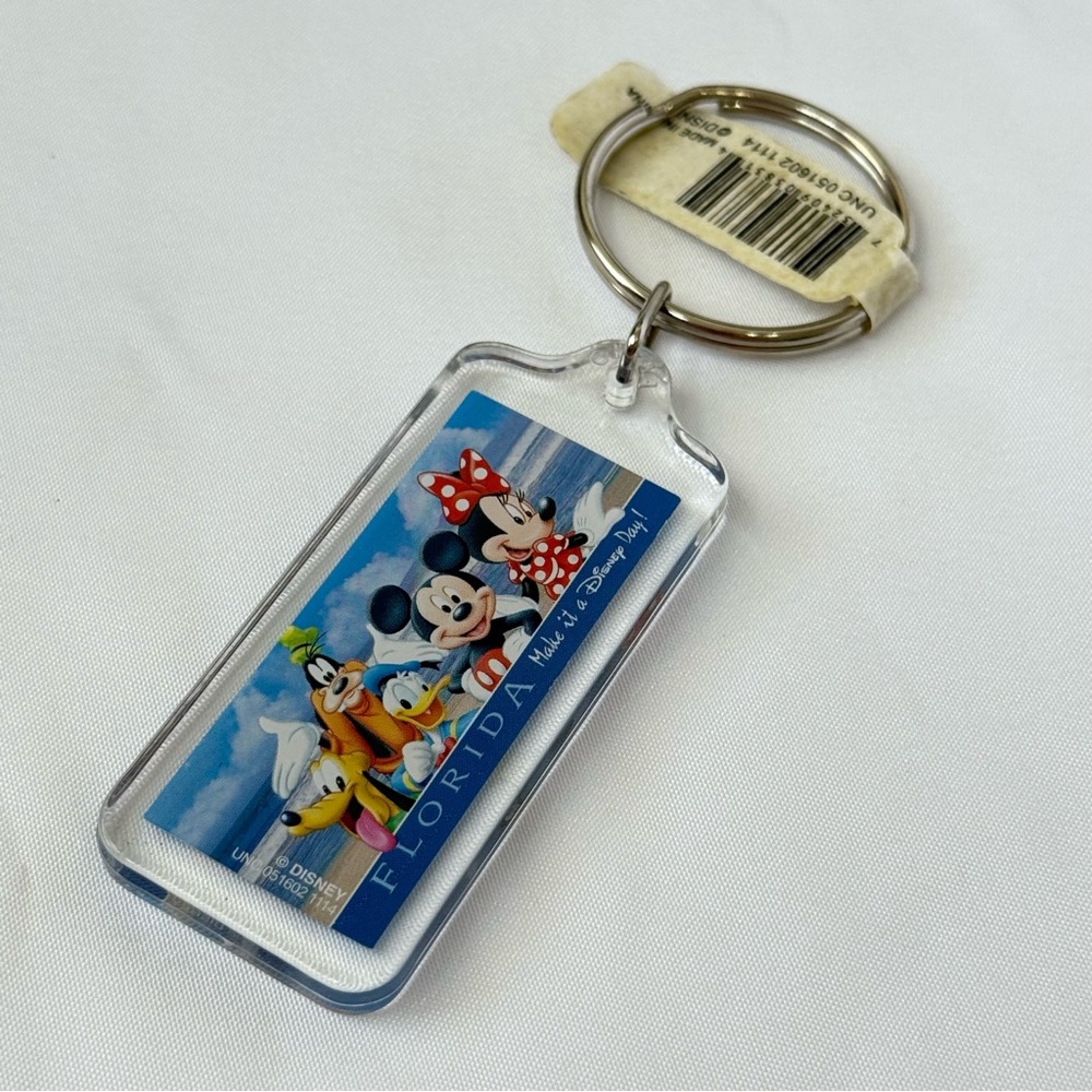 Disney Blue Acrylic Florida Character Keychain with Silver Ring